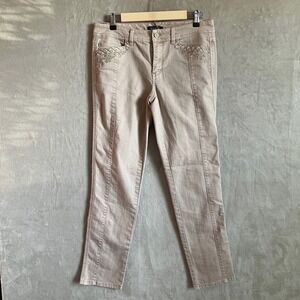 White House Black Market Womens 8R Slim Leg Embellished Jeans BLING‎ EMBROIDERED